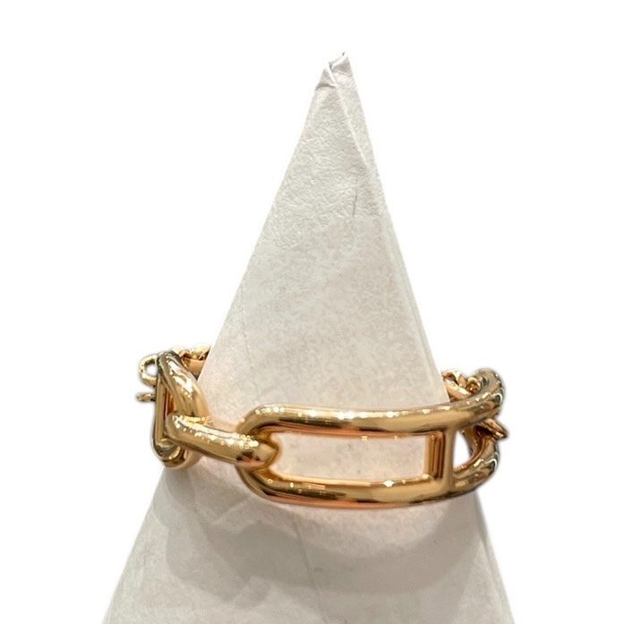 HERMES 愛馬仕 鍊條設計鑽石戒指 K18PG #53-3