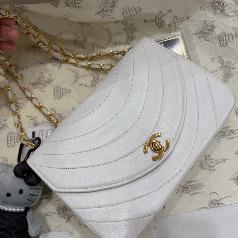 Chanel Vintage 80年代 古董 老香 24K金 單肩包-3