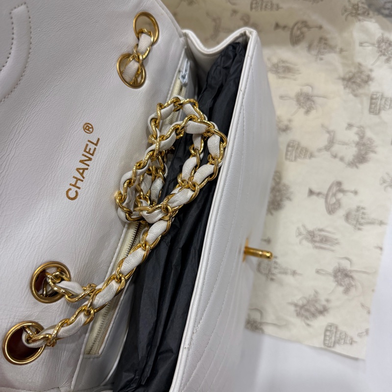 Chanel Vintage 80年代 古董 老香 24K金 單肩包-18