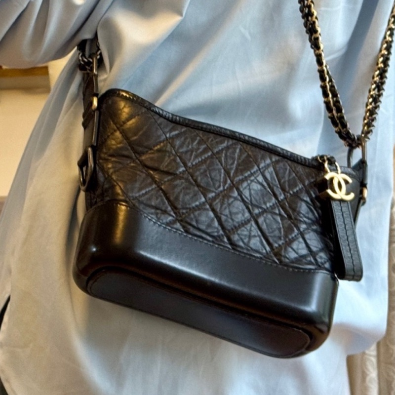 99新wsw）全網最低價 朵泡芙托特包手提單肩包 Chanel 香奈兒黑銀菱格紋雲-0