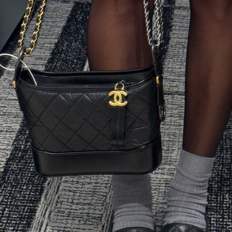 99新wsw）全網最低價 朵泡芙托特包手提單肩包 Chanel 香奈兒黑銀菱格紋雲-8