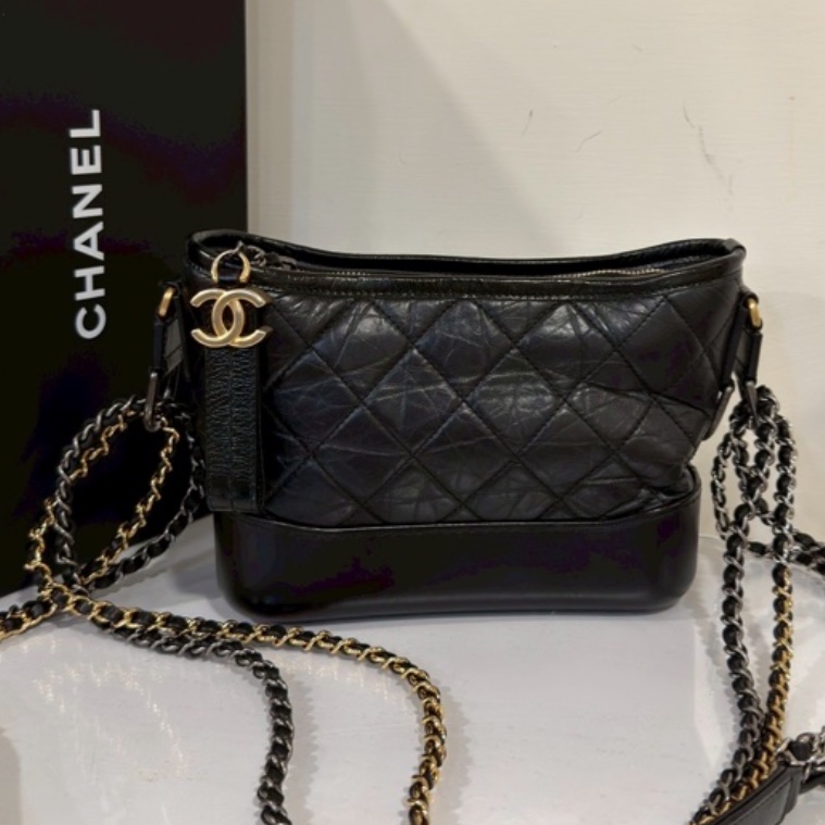 99新wsw）全網最低價 朵泡芙托特包手提單肩包 Chanel 香奈兒黑銀菱格紋雲-9