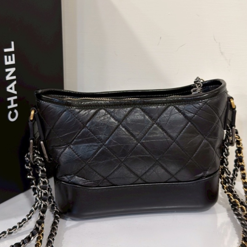 99新wsw）全網最低價 朵泡芙托特包手提單肩包 Chanel 香奈兒黑銀菱格紋雲-13