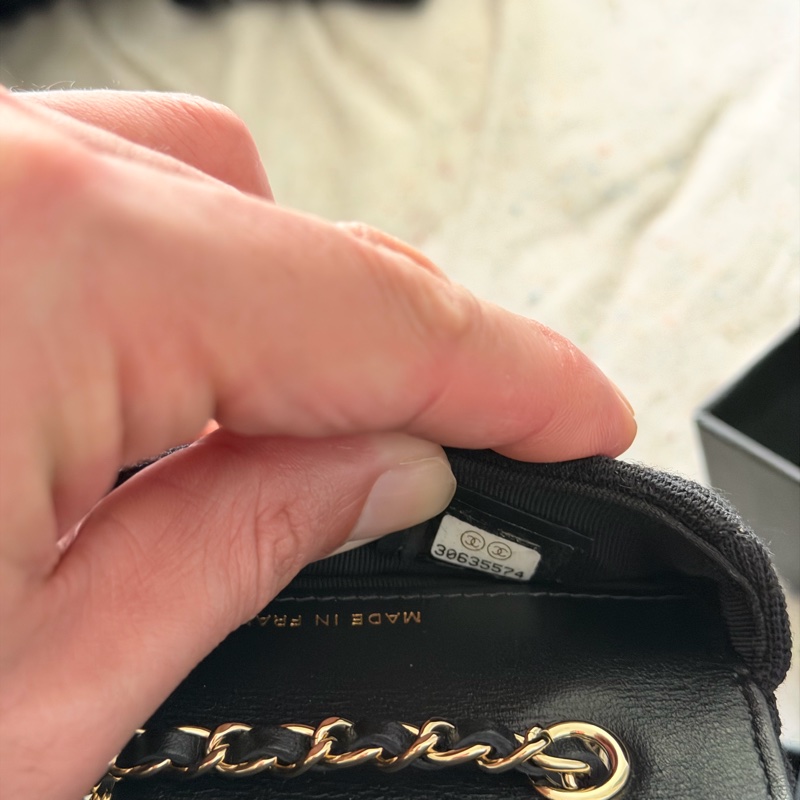 香奈兒迷你包/Authentic Chanel Black Micro Jersey Classic Flap Belt Bag from 2020-34