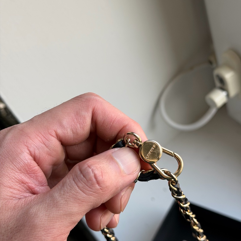 香奈兒迷你包/Authentic Chanel Black Micro Jersey Classic Flap Belt Bag from 2020-40