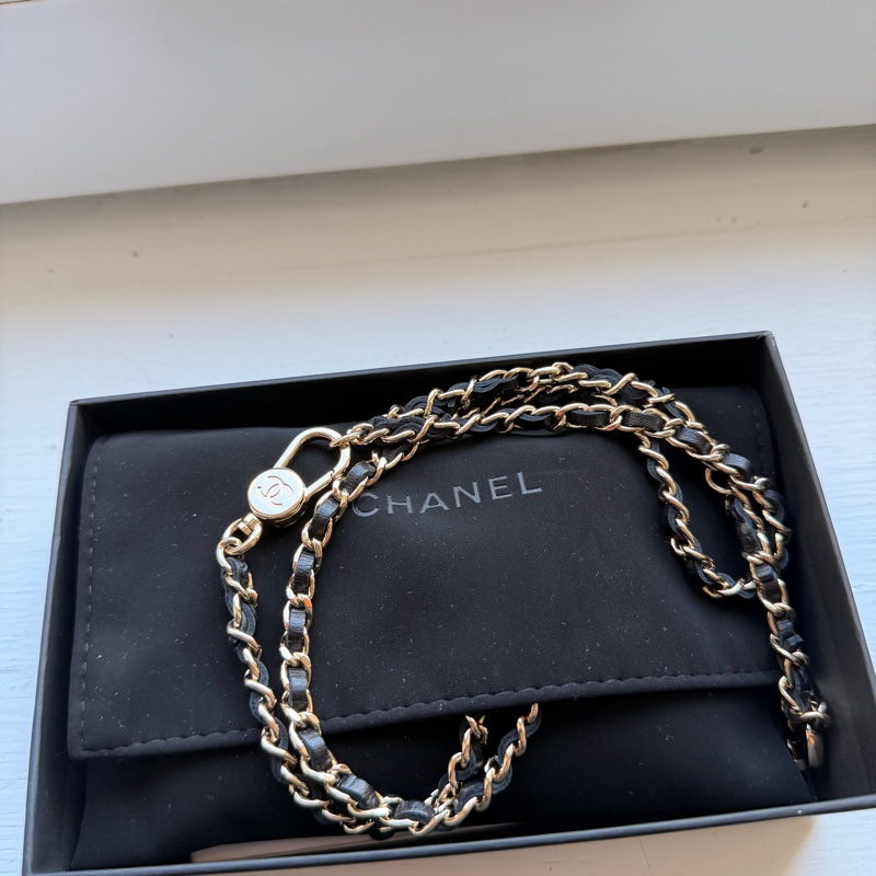 香奈兒迷你包/Authentic Chanel Black Micro Jersey Classic Flap Belt Bag from 2020-43