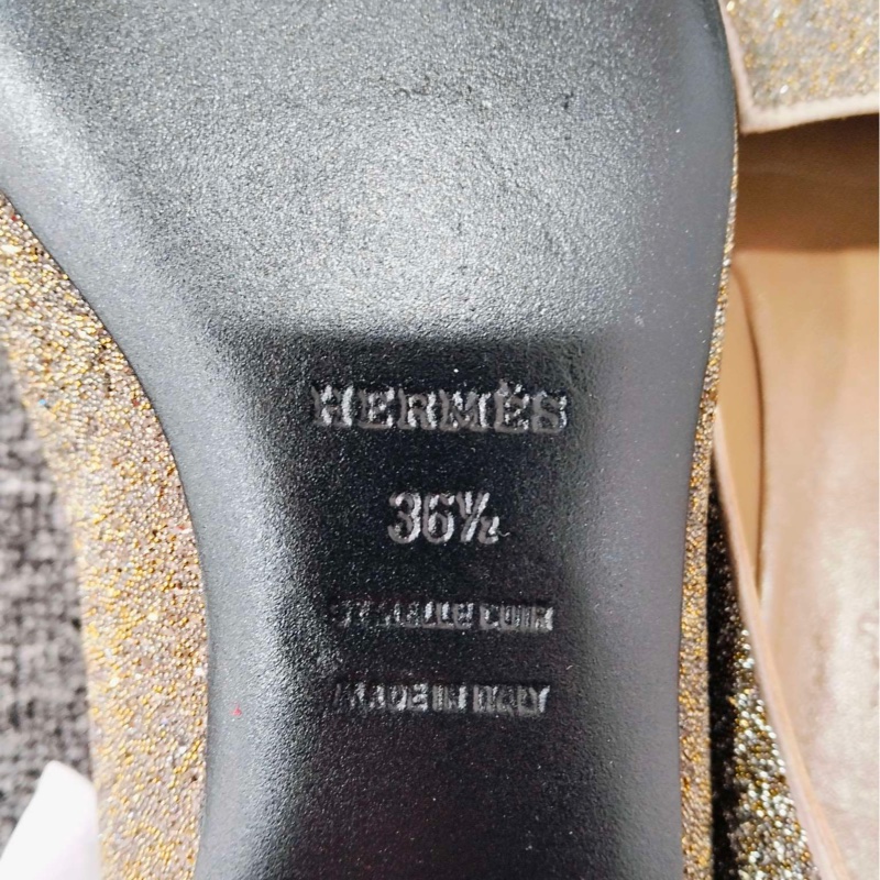 HERMES  亮面小銀鞋  36.5碼  無附件-7
