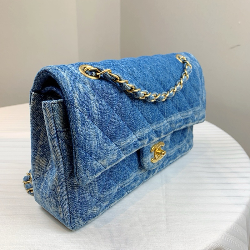 香奈兒/Chanel 經典牛仔布手袋 99新 款式清爽帥氣 26*6.5*16-2