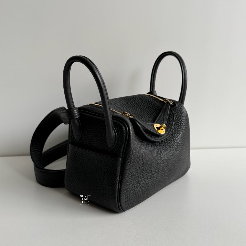 99新🆕 Hermès 愛馬仕 Mini Lindy 黑色金釦一代-1