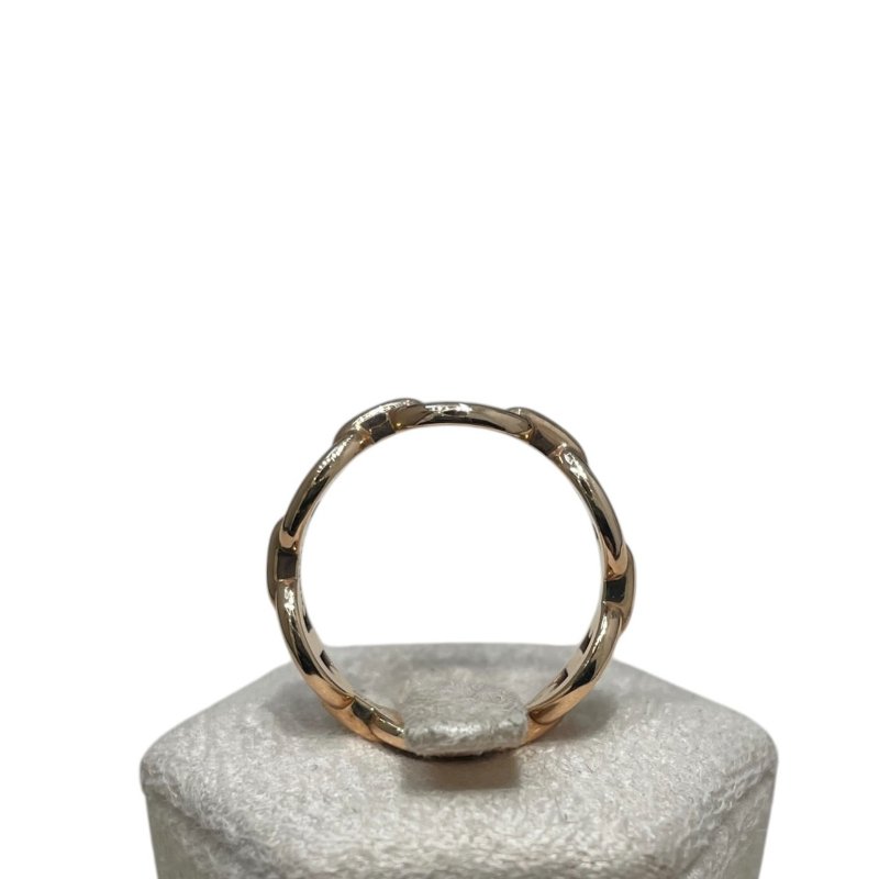 HERMES 愛馬仕 CHAINE D'ANCRE ENCHAINEE 豬鼻子戒指 K18PG #50-4