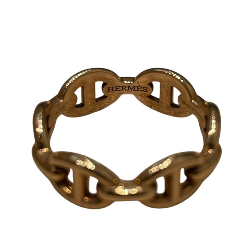 HERMES 愛馬仕 CHAINE D'ANCRE ENCHAINEE 豬鼻子戒指 K18PG #50-5