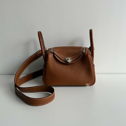 閒置新✨全配有購證🙌🏻 Hermès 愛馬仕 Mini Lindy 金棕銀釦二代