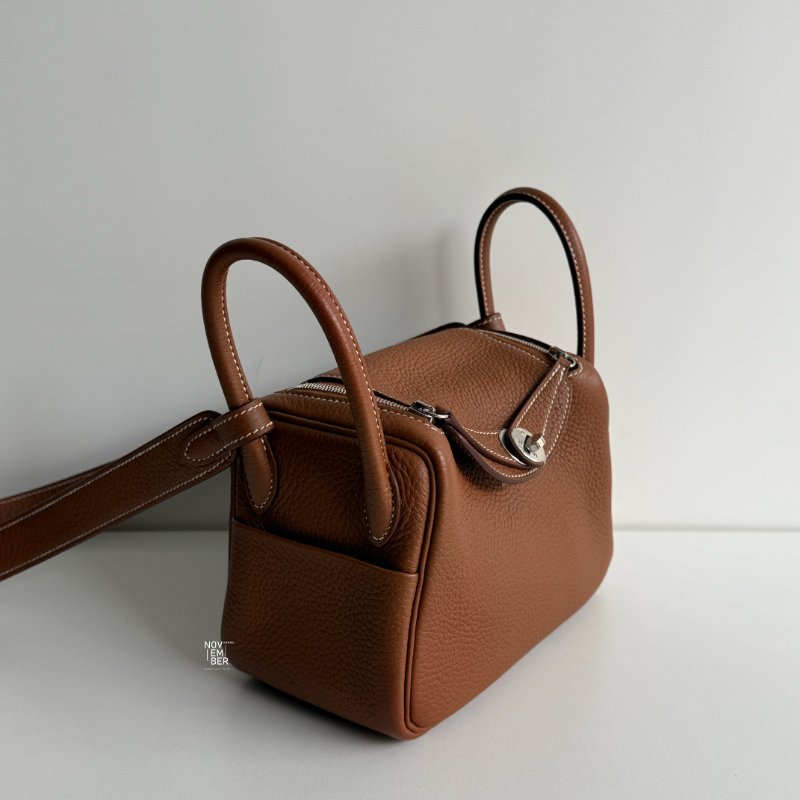 閒置新✨全配有購證🙌🏻 Hermès 愛馬仕 Mini Lindy 金棕銀釦二代-1