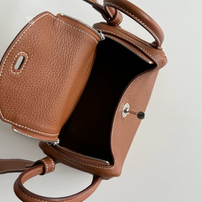 閒置新✨全配有購證🙌🏻 Hermès 愛馬仕 Mini Lindy 金棕銀釦二代-3