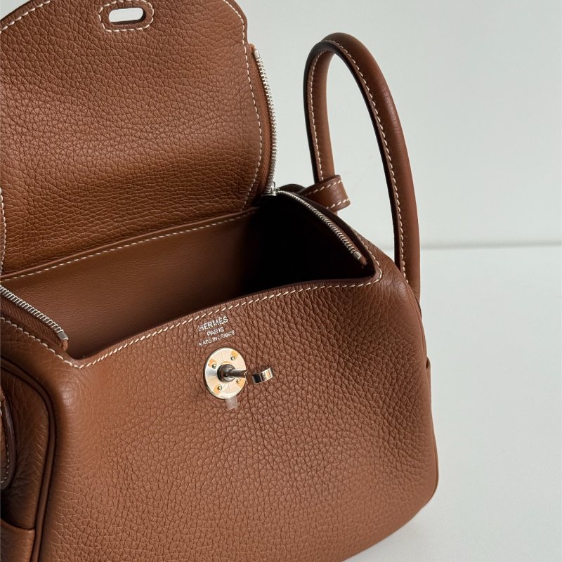 閒置新✨全配有購證🙌🏻 Hermès 愛馬仕 Mini Lindy 金棕銀釦二代-4