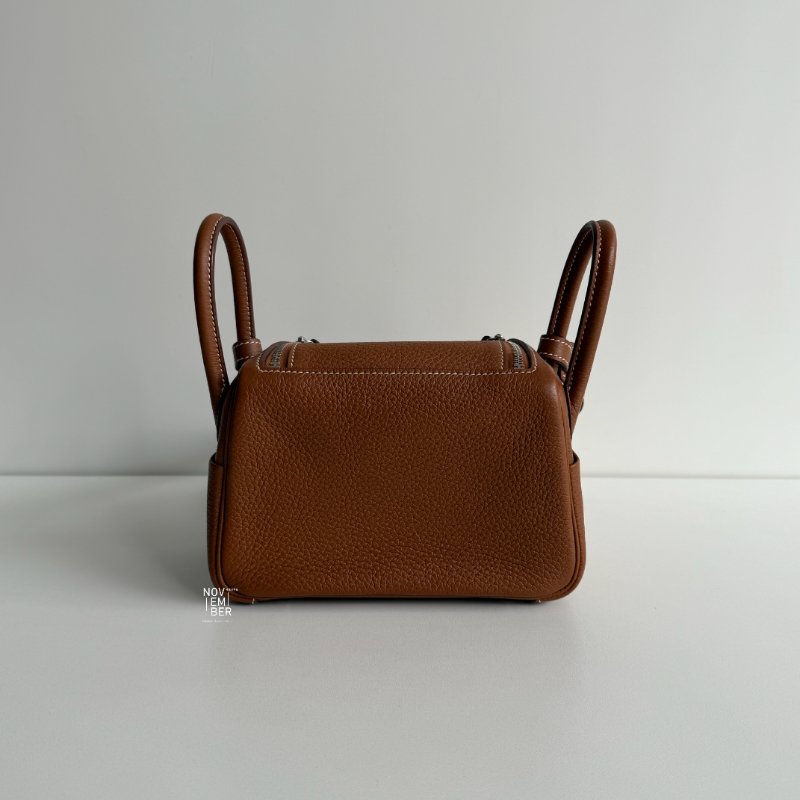 閒置新✨全配有購證🙌🏻 Hermès 愛馬仕 Mini Lindy 金棕銀釦二代-5