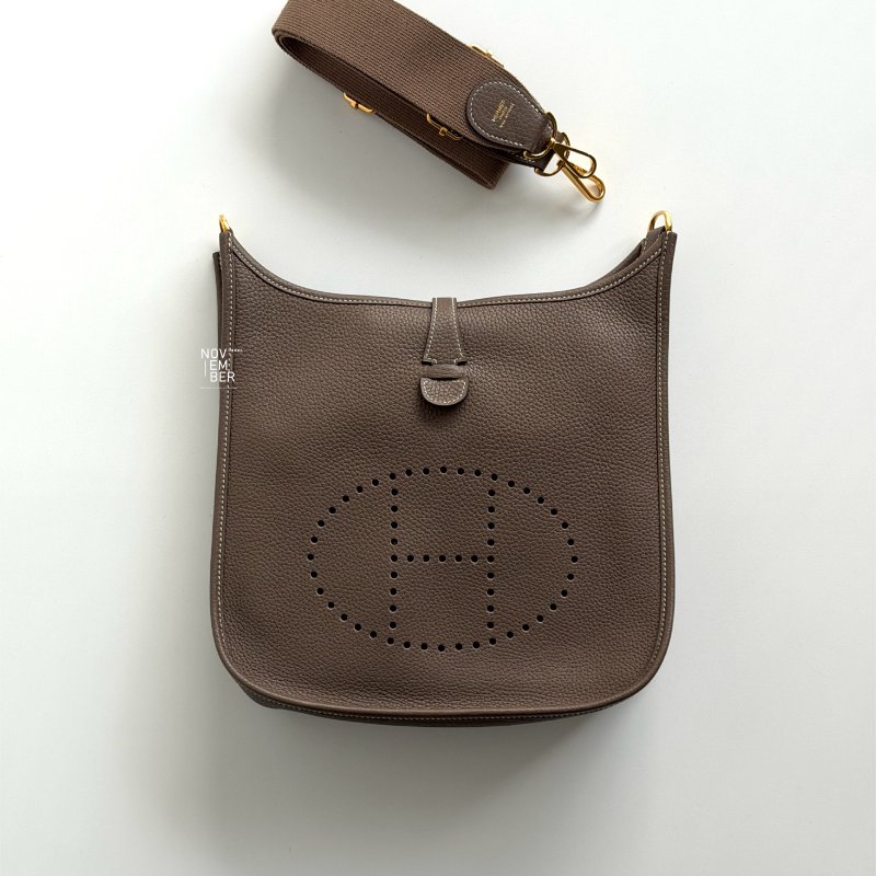 99新🆕 全配有購證🙌🏻 Hermès 愛馬仕 Evelyne 29 大象灰金釦-0