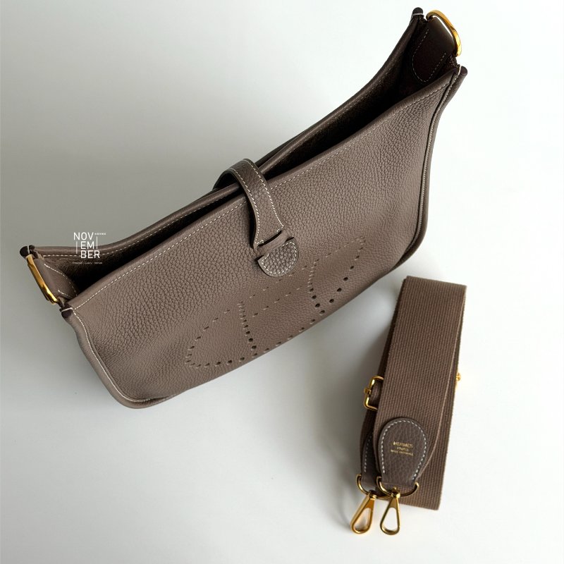 99新🆕 全配有購證🙌🏻 Hermès 愛馬仕 Evelyne 29 大象灰金釦-4
