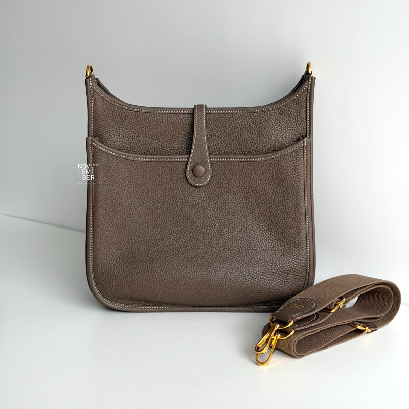 99新🆕 全配有購證🙌🏻 Hermès 愛馬仕 Evelyne 29 大象灰金釦-6