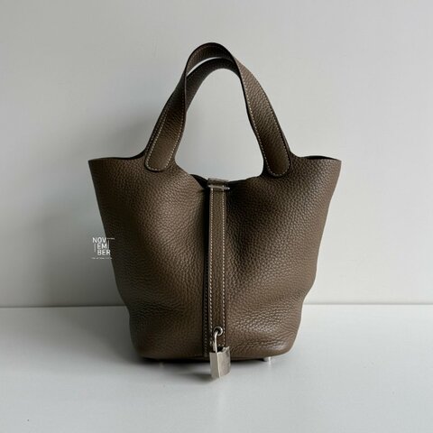 99新🆕 有購證🙌🏻 Hermès 愛馬仕 Picotin18 大象灰銀釦