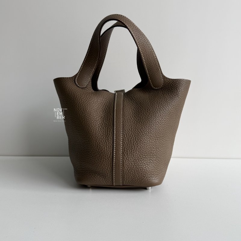 99新🆕 有購證🙌🏻 Hermès 愛馬仕 Picotin18 大象灰銀釦-5