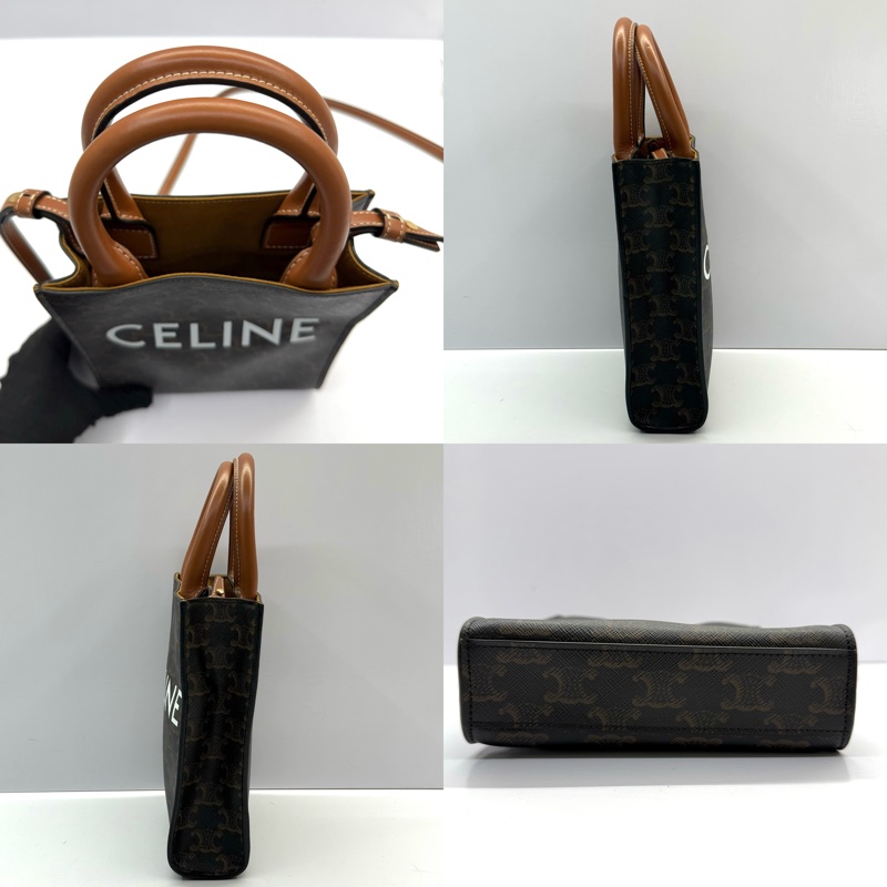 CELINE  賽琳 經典老花TRIOMPHE MINI CABAS VERTICAL 手提斜背2WAY包-2