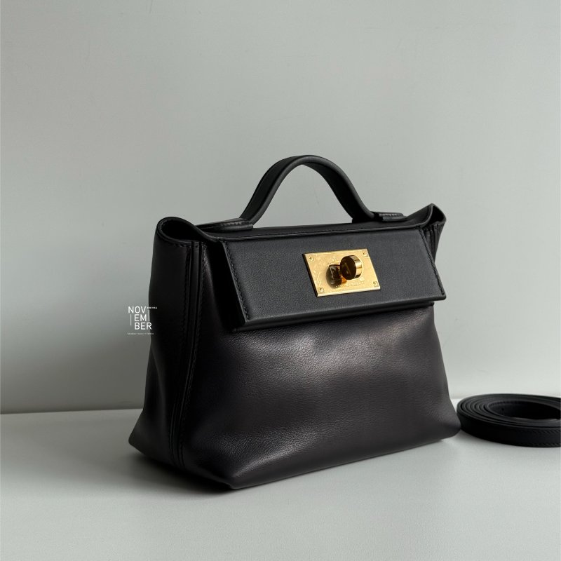 99新🆕 有購證🙌🏻 Hermès 愛馬仕 2424 mini 黑色金釦-2