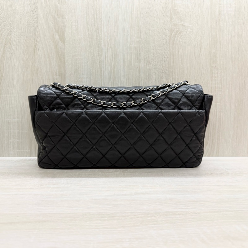 CHANEL🖤限定款黑色菱格紋雨衣兩用鏈包A48556-14