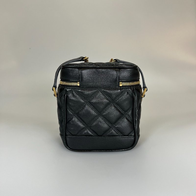 YSL 649779 黑金魚子醬菱格紋盒子鍊條包-1