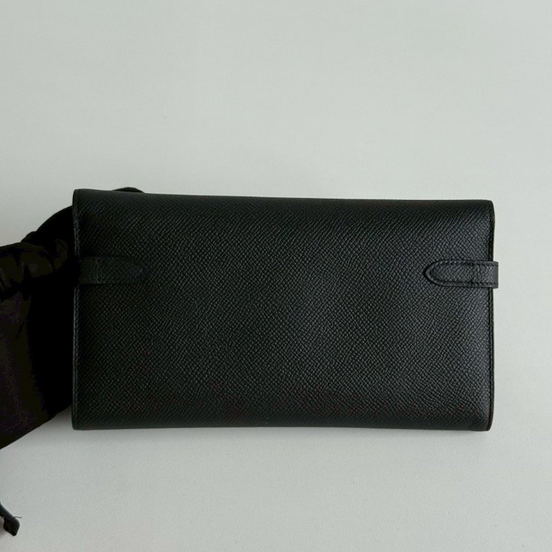 99新🆕 Hermès 愛馬仕 Kelly 長夾 黑色金釦-10