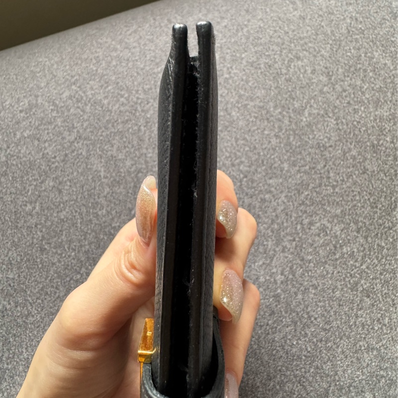 自用划算！Hermès Bearn H 長夾｜黑色金扣｜經典 H 釦長夾-3