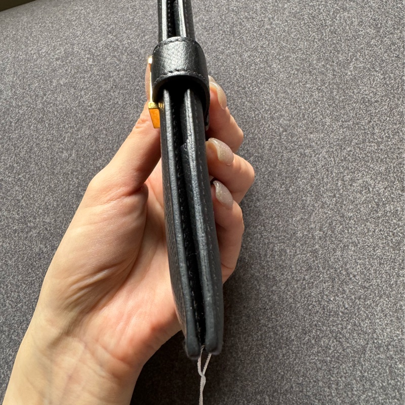 自用划算！Hermès Bearn H 長夾｜黑色金扣｜經典 H 釦長夾-4