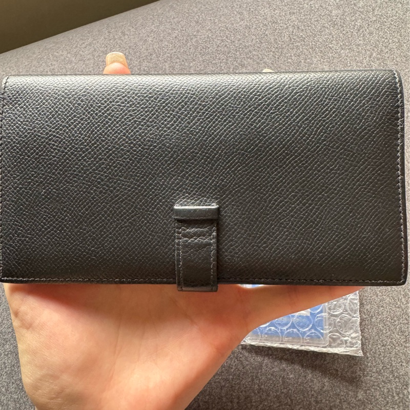 自用划算！Hermès Bearn H 長夾｜黑色金扣｜經典 H 釦長夾-7
