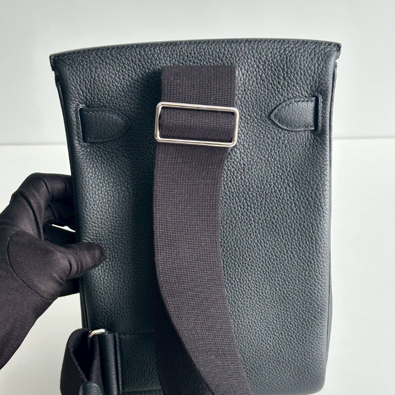 99新🆕 全配有購證🙌🏻 Hermès 愛馬仕 Hac A Dos 黑色銀釦-8