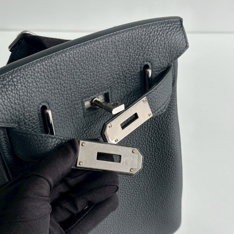 99新🆕 全配有購證🙌🏻 Hermès 愛馬仕 Hac A Dos 黑色銀釦-11