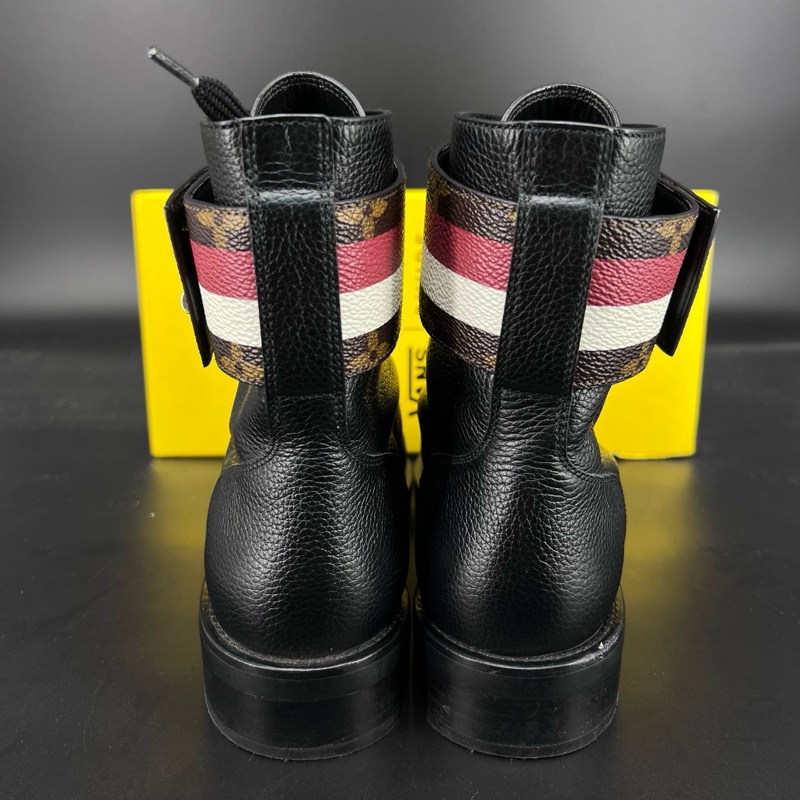 Louis Vuitton路易威登 黑色 老花綁帶短靴 36.5 碼-2