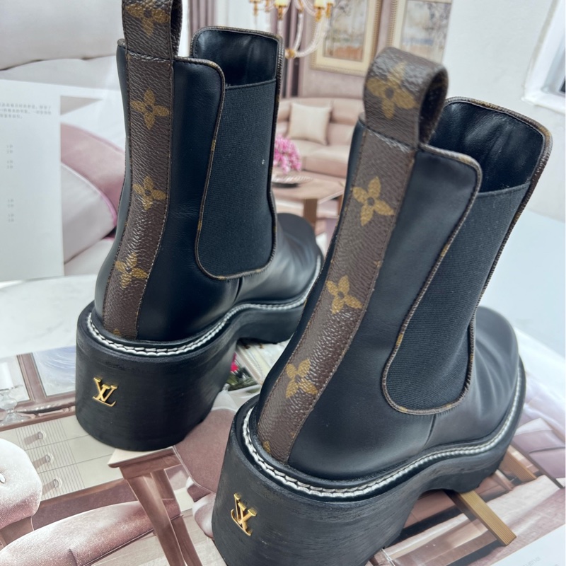 97新 Louis Vuitton路易威登 切爾西 黑色 短靴 37碼-3