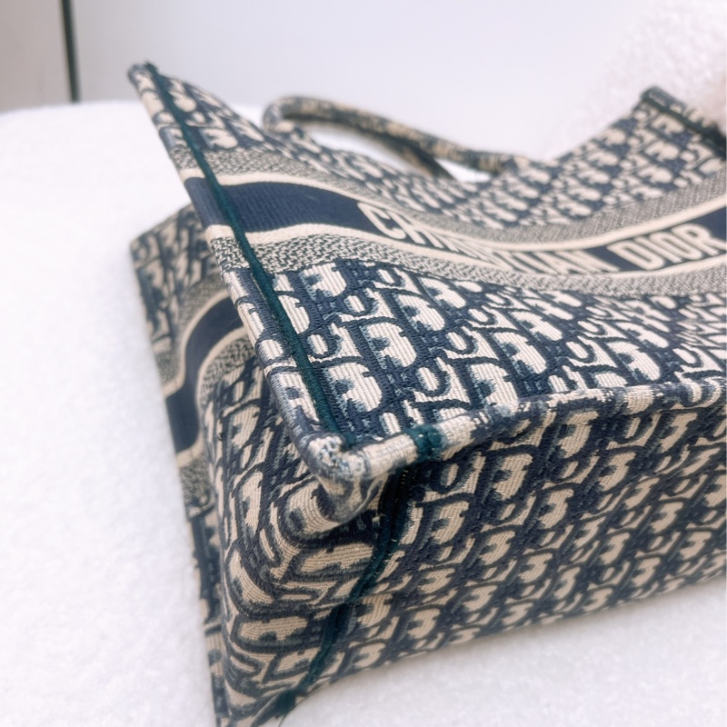 Dior book 藍色老花中號托特-2