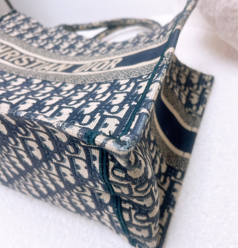 Dior book 藍色老花中號托特-3