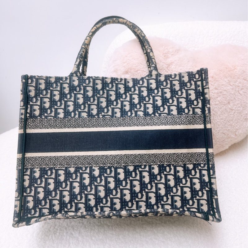 Dior book 藍色老花中號托特-5