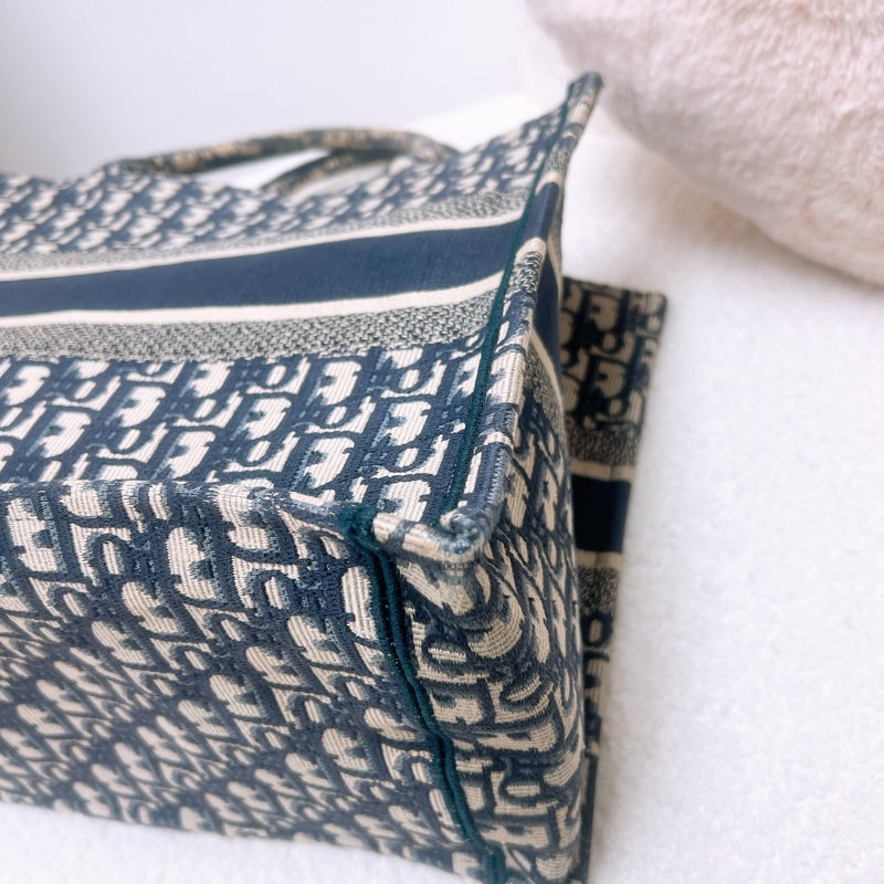 Dior book 藍色老花中號托特-7