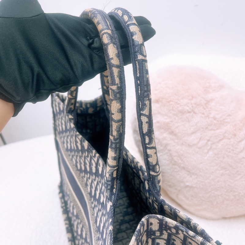 Dior book 藍色老花中號托特-9