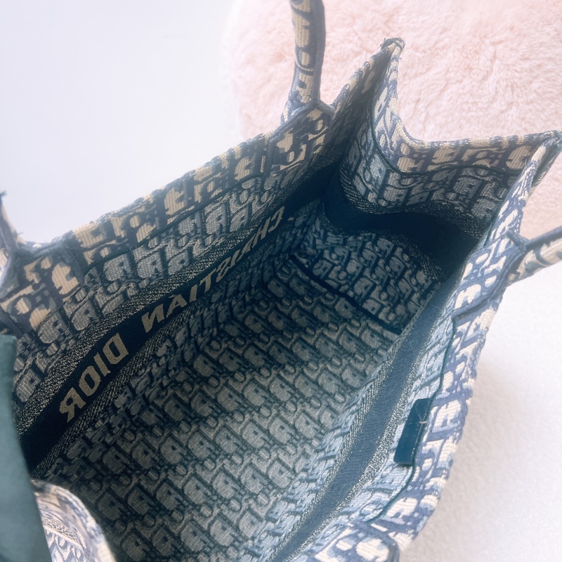 Dior book 藍色老花中號托特-10