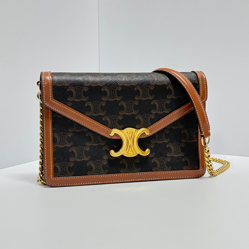 【極新🎁】 Celine Margo Triomphe 凱旋門老花 斜背包（專櫃95,000）-4