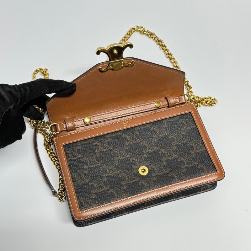 【極新🎁】 Celine Margo Triomphe 凱旋門老花 斜背包（專櫃95,000）-9