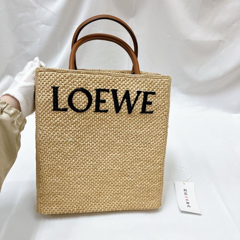 莉亞精品♡LOEWE大款草編兩用包 二手-2