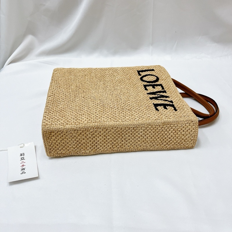 莉亞精品♡LOEWE大款草編兩用包 二手-4