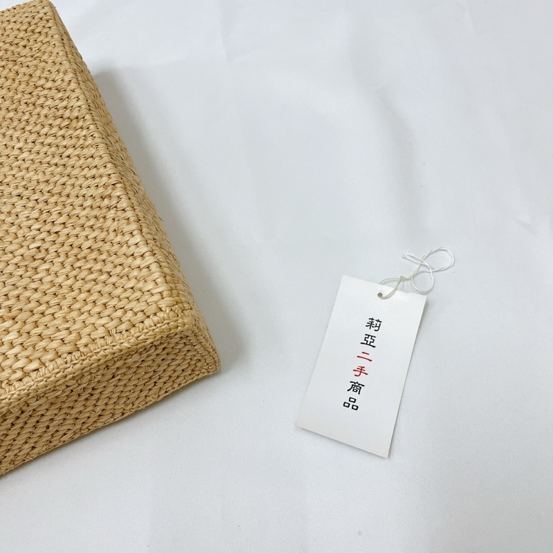 莉亞精品♡LOEWE大款草編兩用包 二手-8