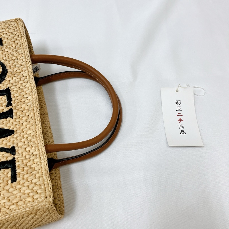 莉亞精品♡LOEWE大款草編兩用包 二手-11