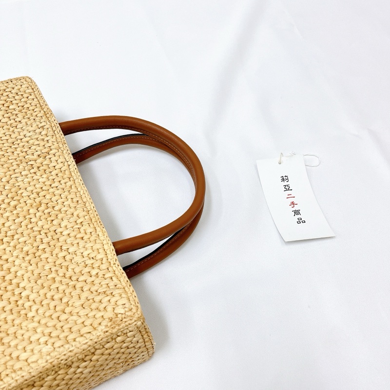 莉亞精品♡LOEWE大款草編兩用包 二手-12